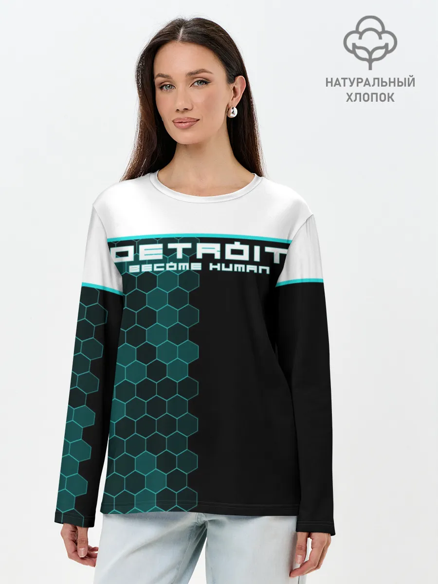 Лонгслив женский. Хлопок / Detroit become human