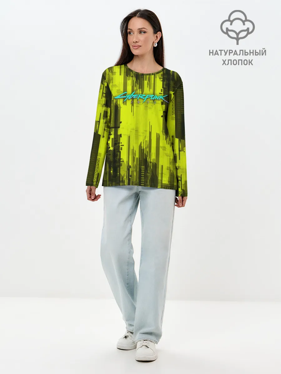 Лонгслив женский. Хлопок / CYBERPUNK 2077 | КИБЕРПАНК 2077