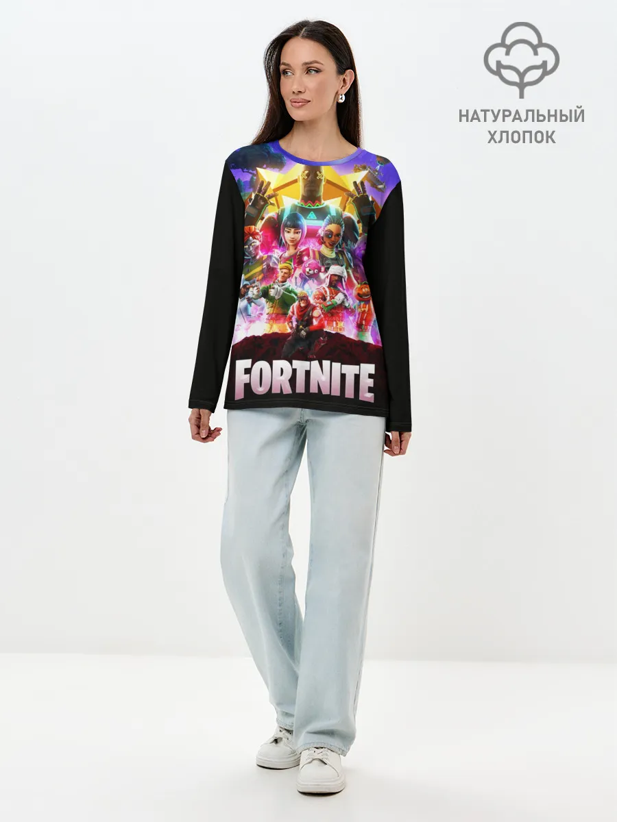 Лонгслив женский. Хлопок / Fortnite Королевская Битва