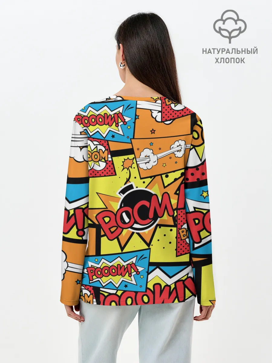 Лонгслив женский. Хлопок / Boom Pop Art