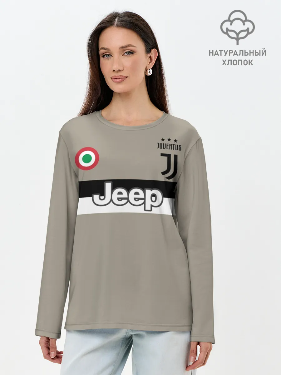 Лонгслив женский. Хлопок / Гостевая форма Роналду Ювентус