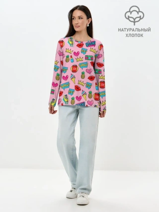 Лонгслив женский. Хлопок / Pop Art