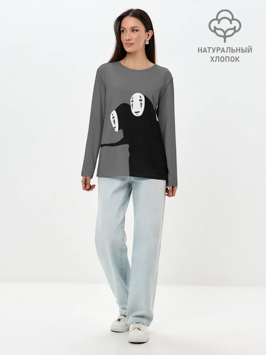 Лонгслив женский. Хлопок / Трехголовый бог Каонаси