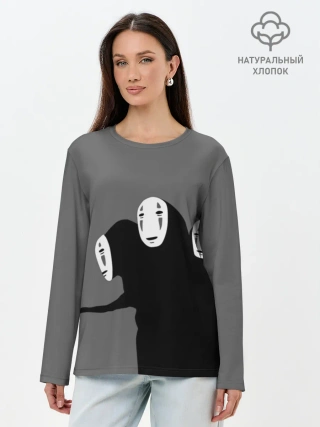 Лонгслив женский. Хлопок / Трехголовый бог Каонаси