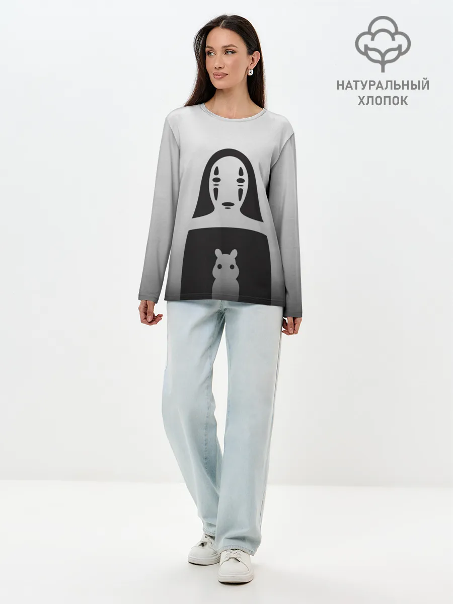 Лонгслив женский. Хлопок / Каонаси и хомячок