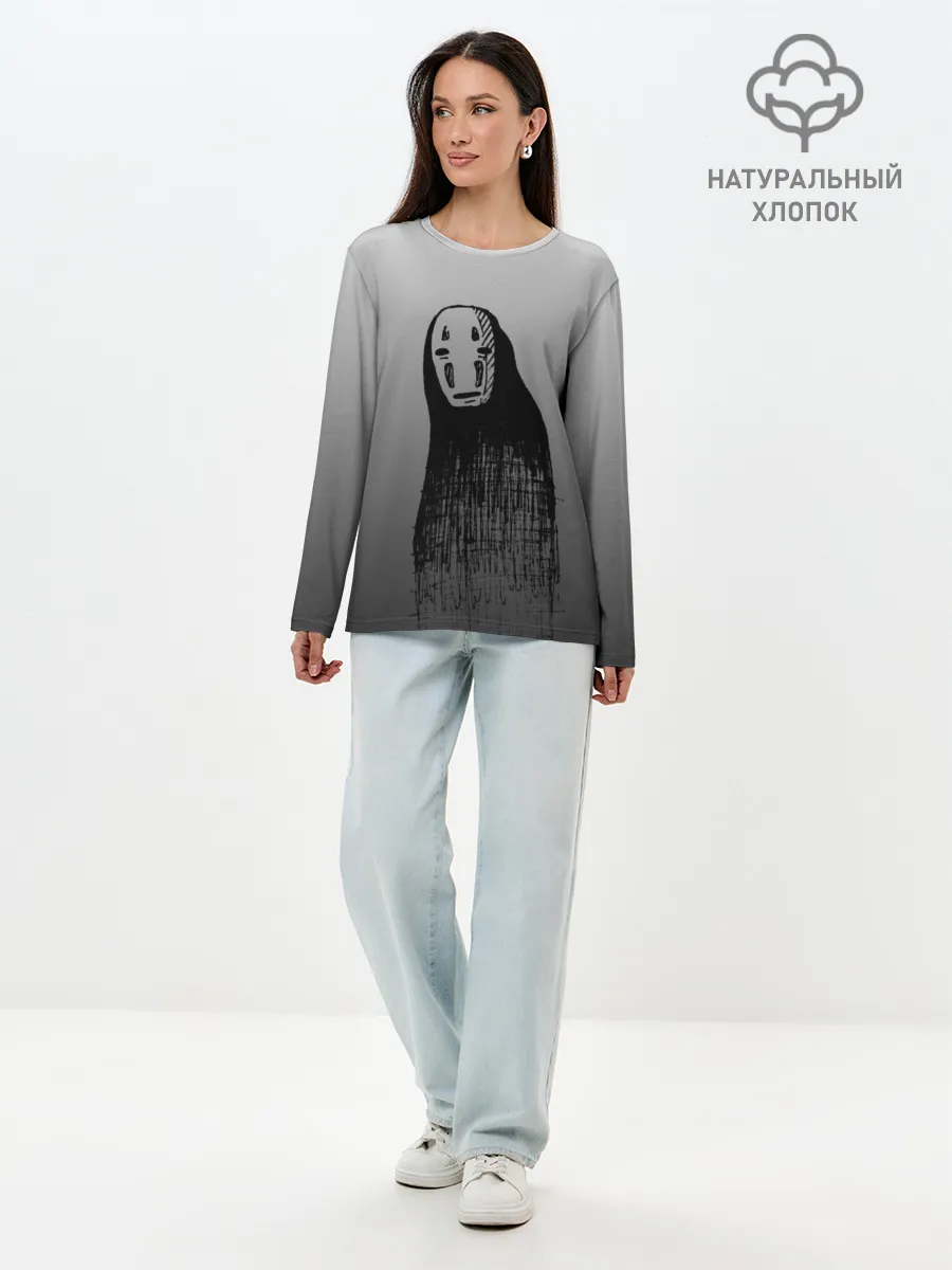 Лонгслив женский. Хлопок / Мрачный Каонаси