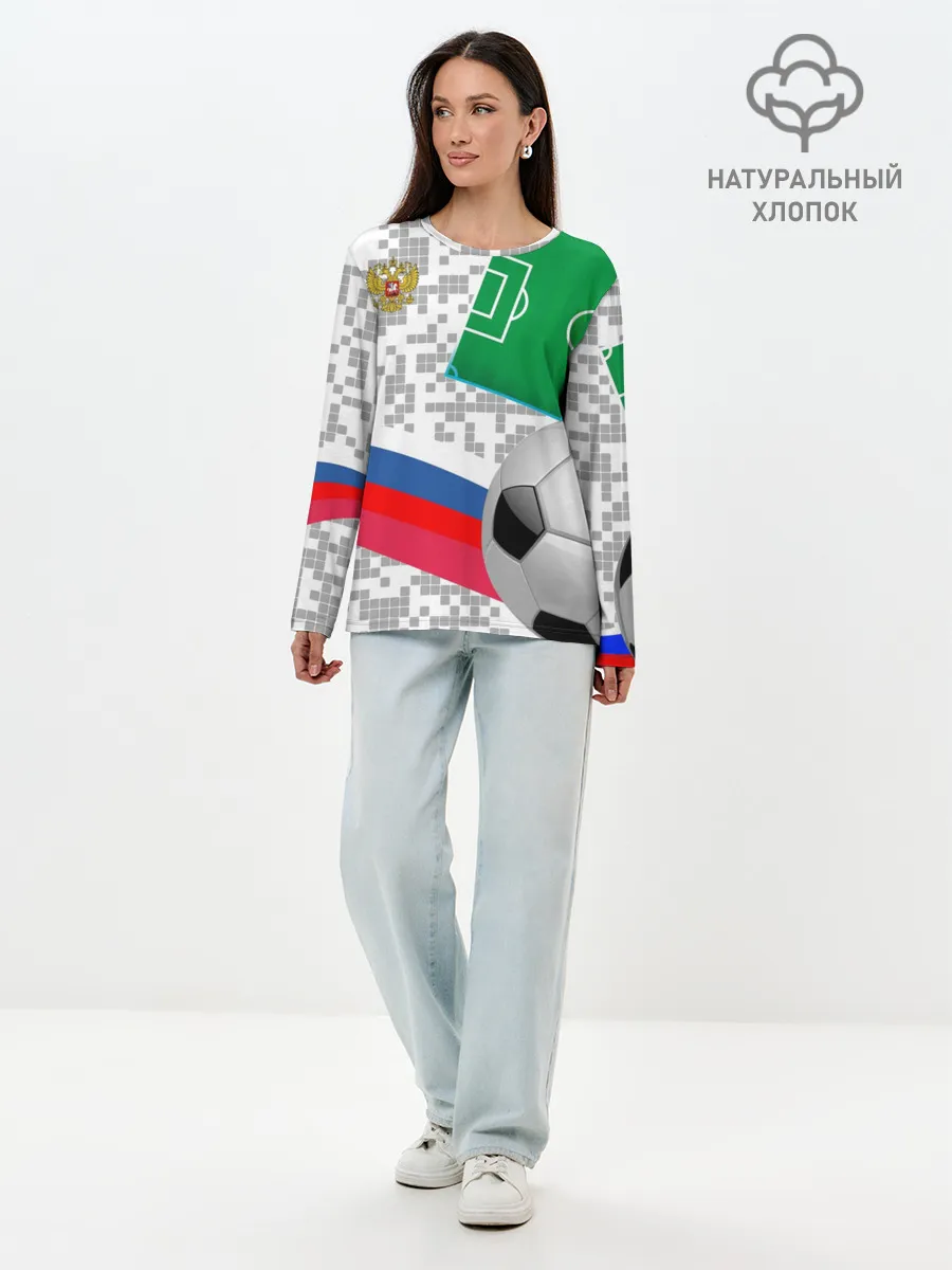Лонгслив женский. Хлопок / Русский футбол