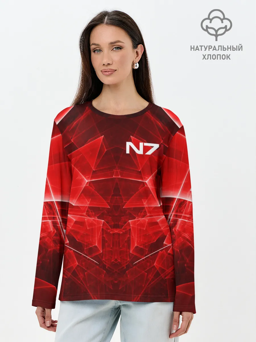 Лонгслив женский. Хлопок / MASS EFFECT N7