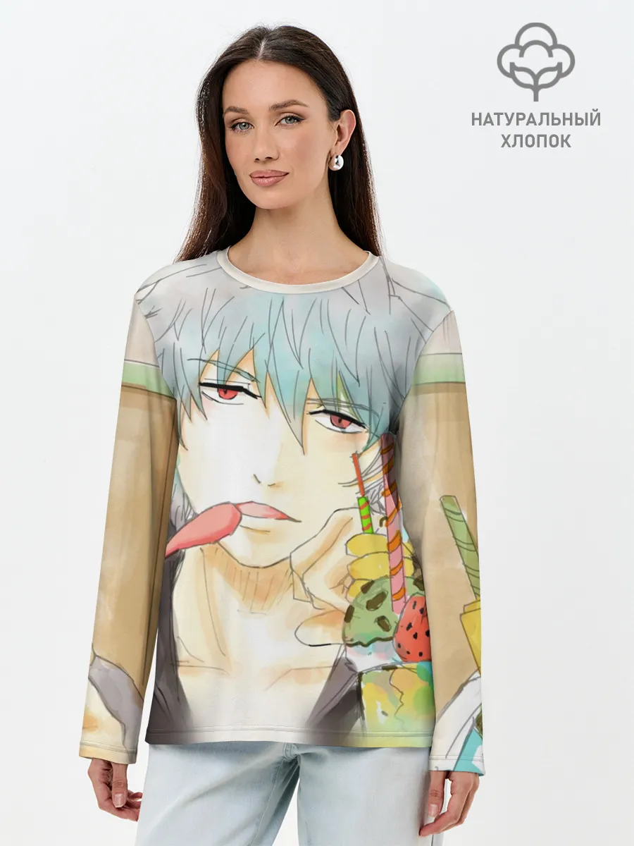 Лонгслив женский. Хлопок / манга Серебряная душа