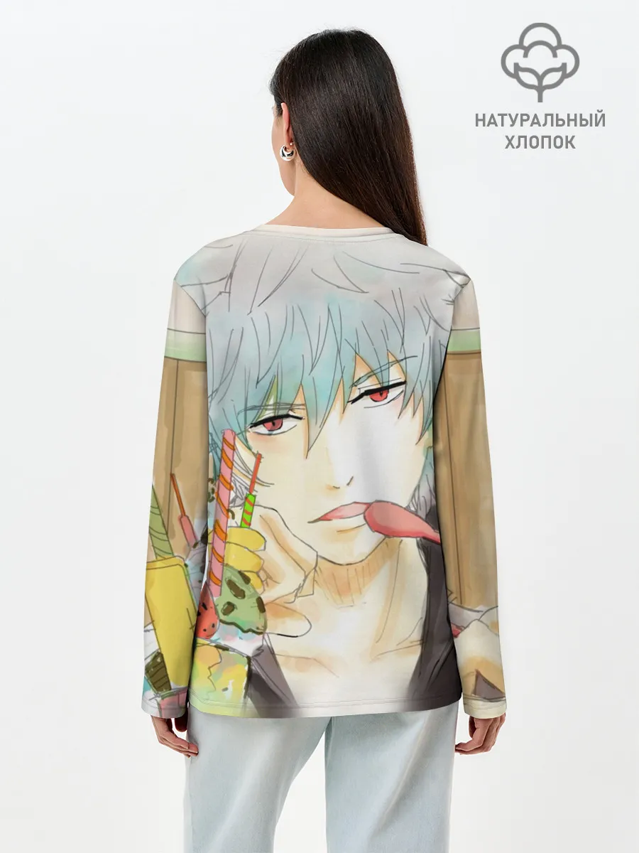 Лонгслив женский. Хлопок / манга Серебряная душа