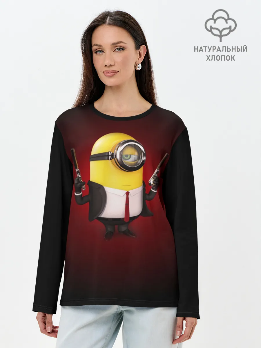 Лонгслив женский. Хлопок / Hitman __