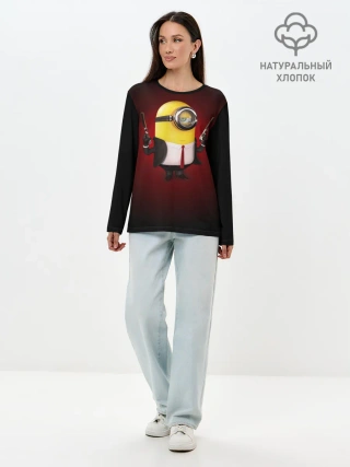 Лонгслив женский. Хлопок / Hitman __