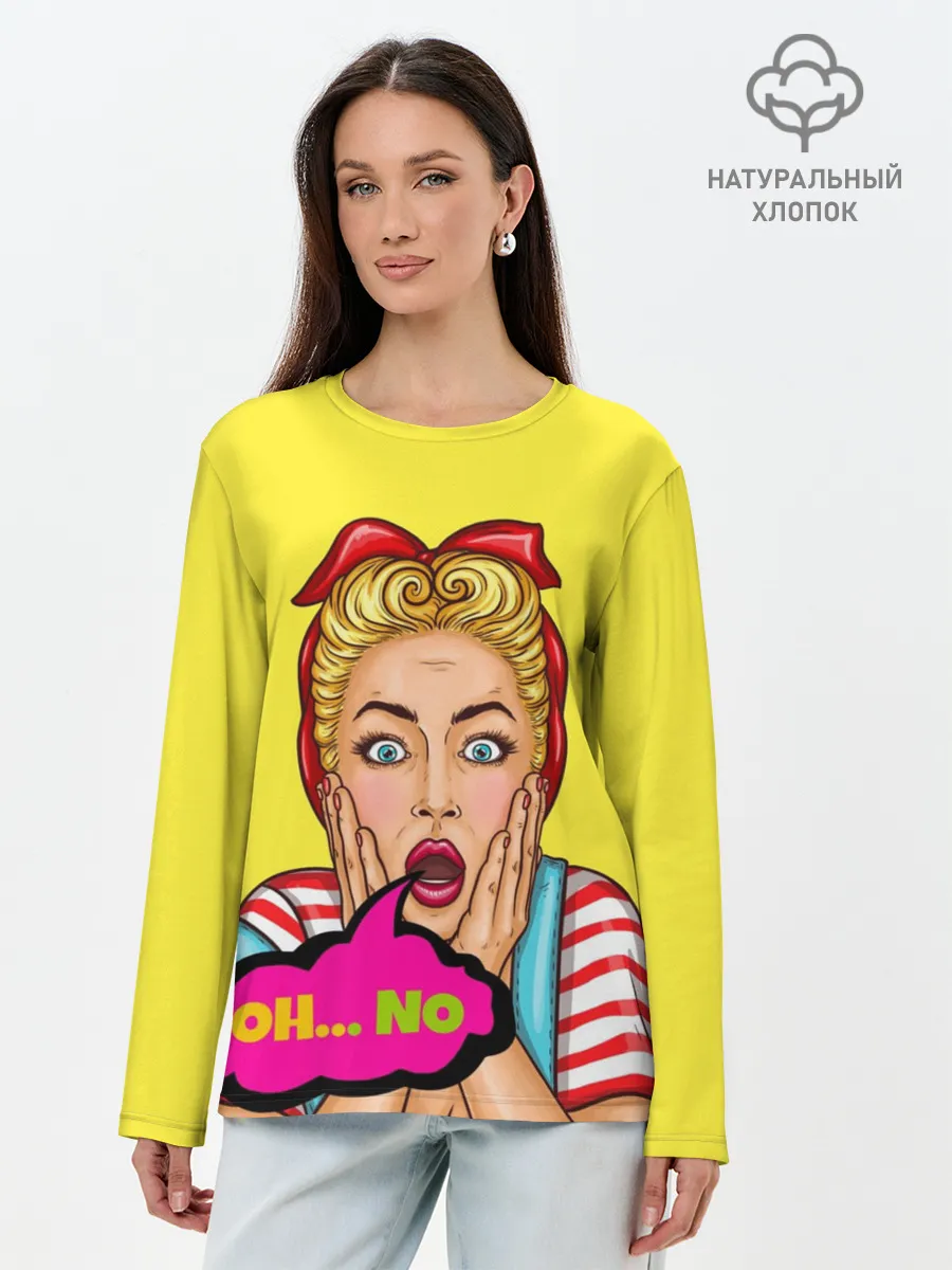 Лонгслив женский. Хлопок / Oh...no