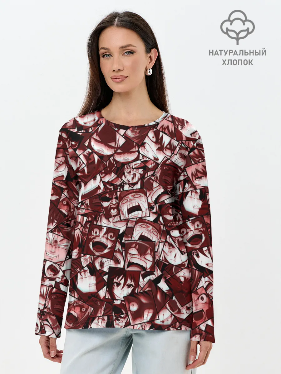 Лонгслив женский. Хлопок / Ярость аниме