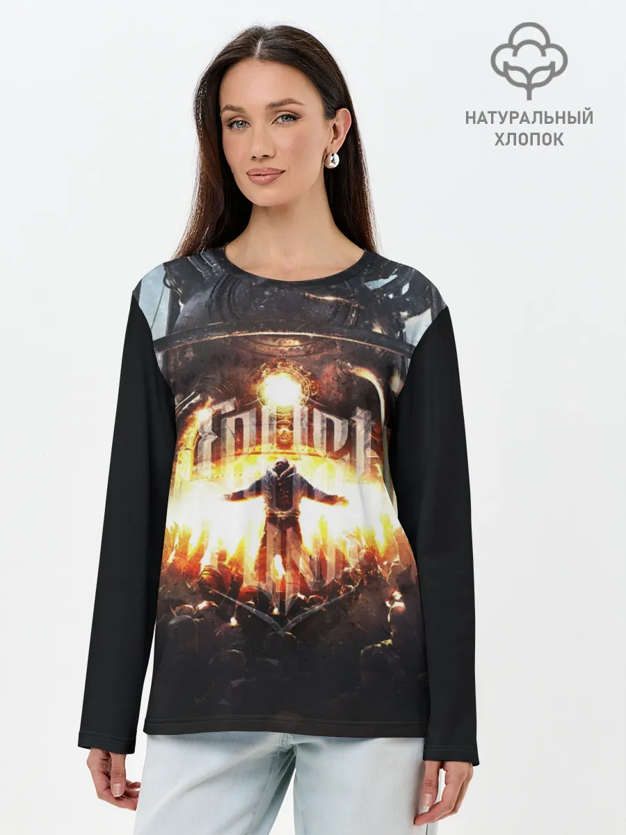 Лонгслив женский. Хлопок / Frostpunk - city