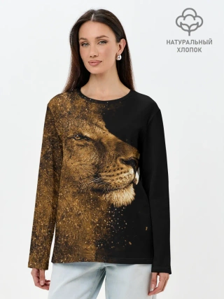 Лонгслив женский. Хлопок / Лев