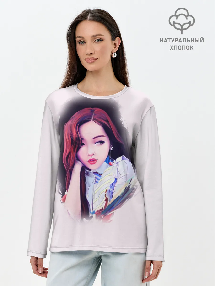 Лонгслив женский. Хлопок / BlackPink Розэ