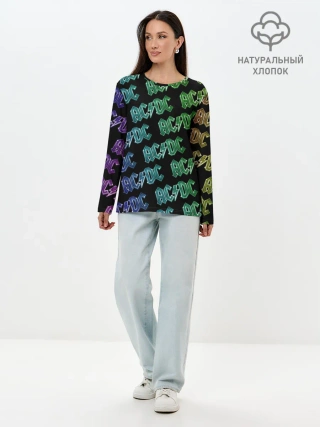 Лонгслив женский. Хлопок / AC DC. Паттерн Градиент