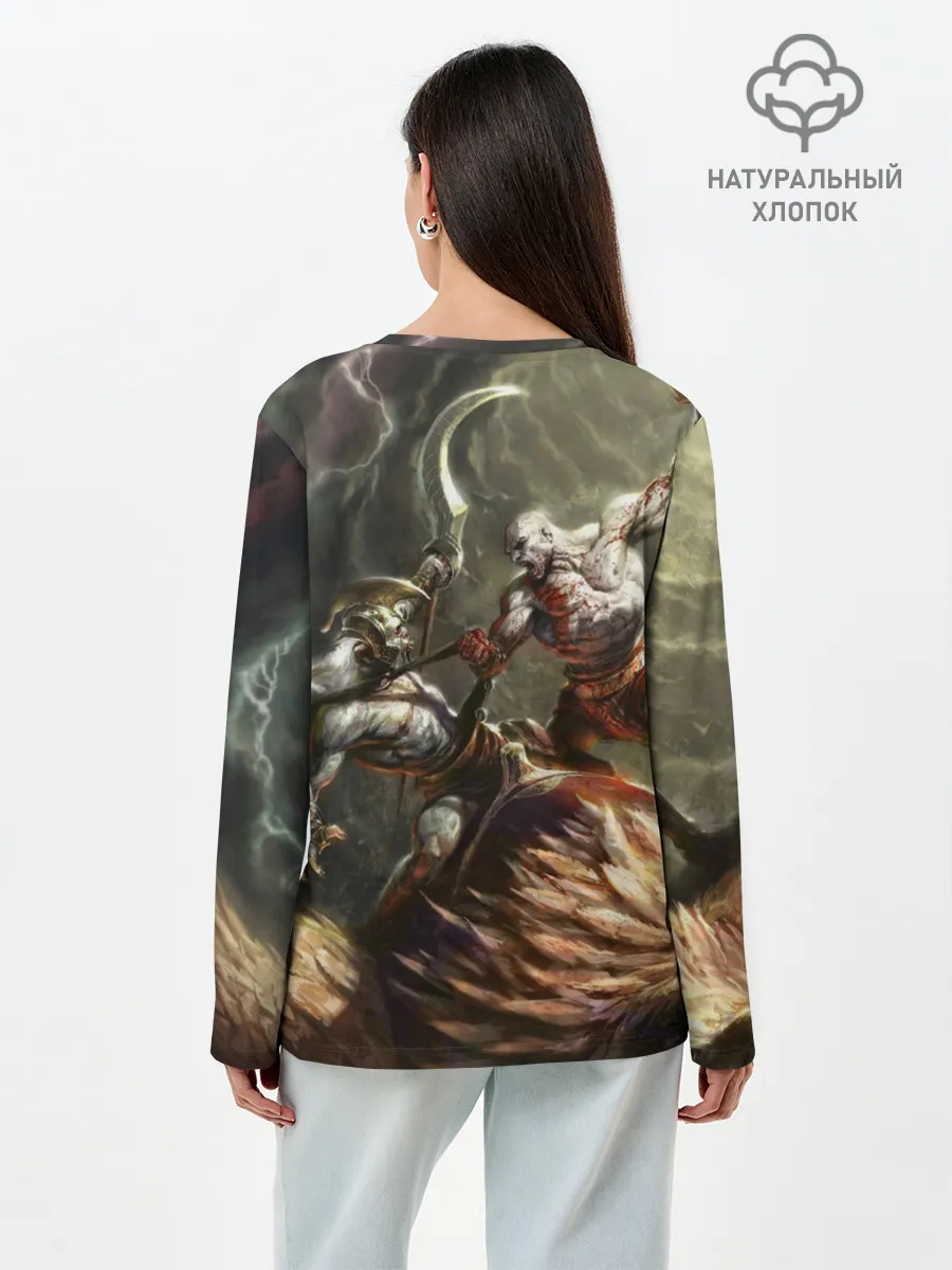 Лонгслив женский. Хлопок / Бог войны