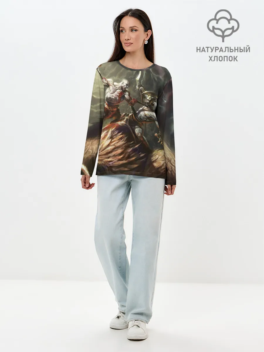 Лонгслив женский. Хлопок / Бог войны
