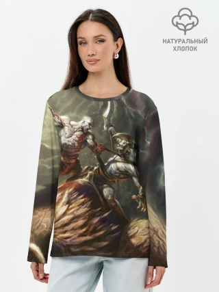 Лонгслив женский. Хлопок / Бог войны