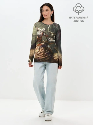 Лонгслив женский. Хлопок / Бог войны