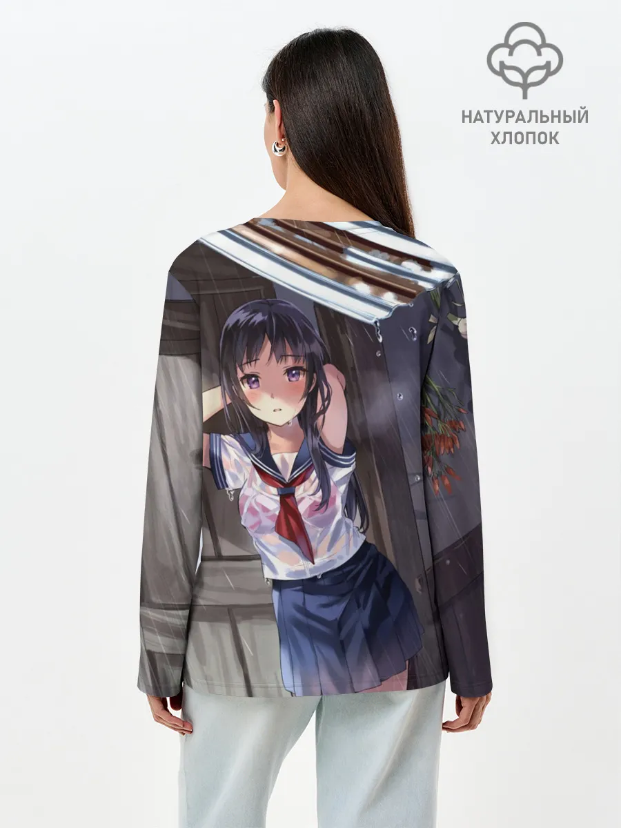 Лонгслив женский. Хлопок / Летний дождь