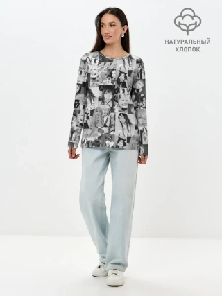 Лонгслив женский. Хлопок / REAL AHEGAO - фото Ахегао