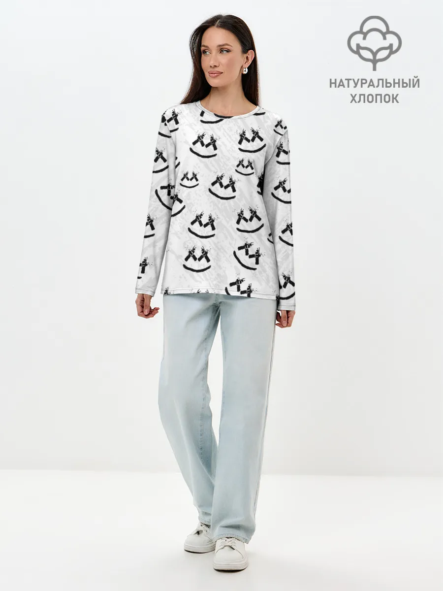 Лонгслив женский. Хлопок / MARSHMELLO PATTERN