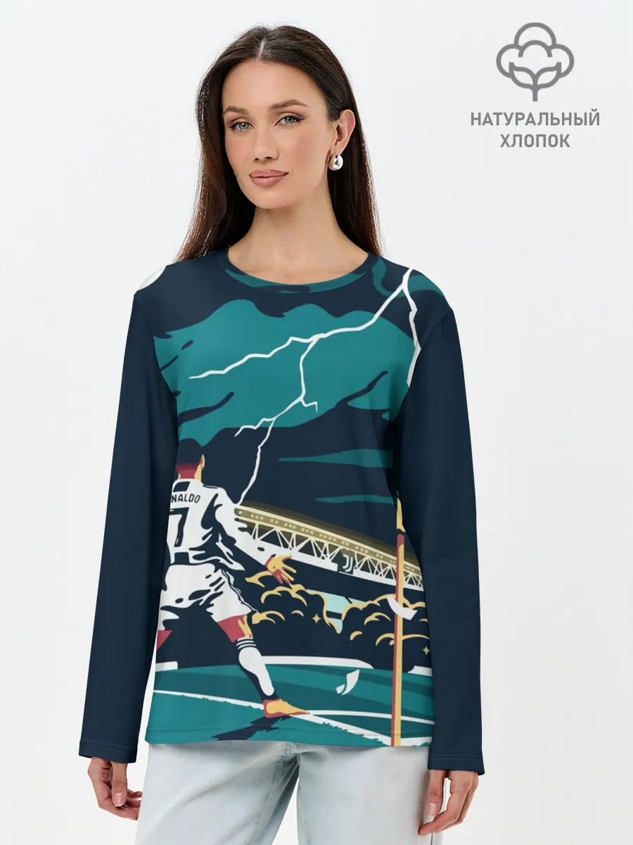 Лонгслив женский. Хлопок / RONALDO JUVE SPORT | РОНАЛДУ