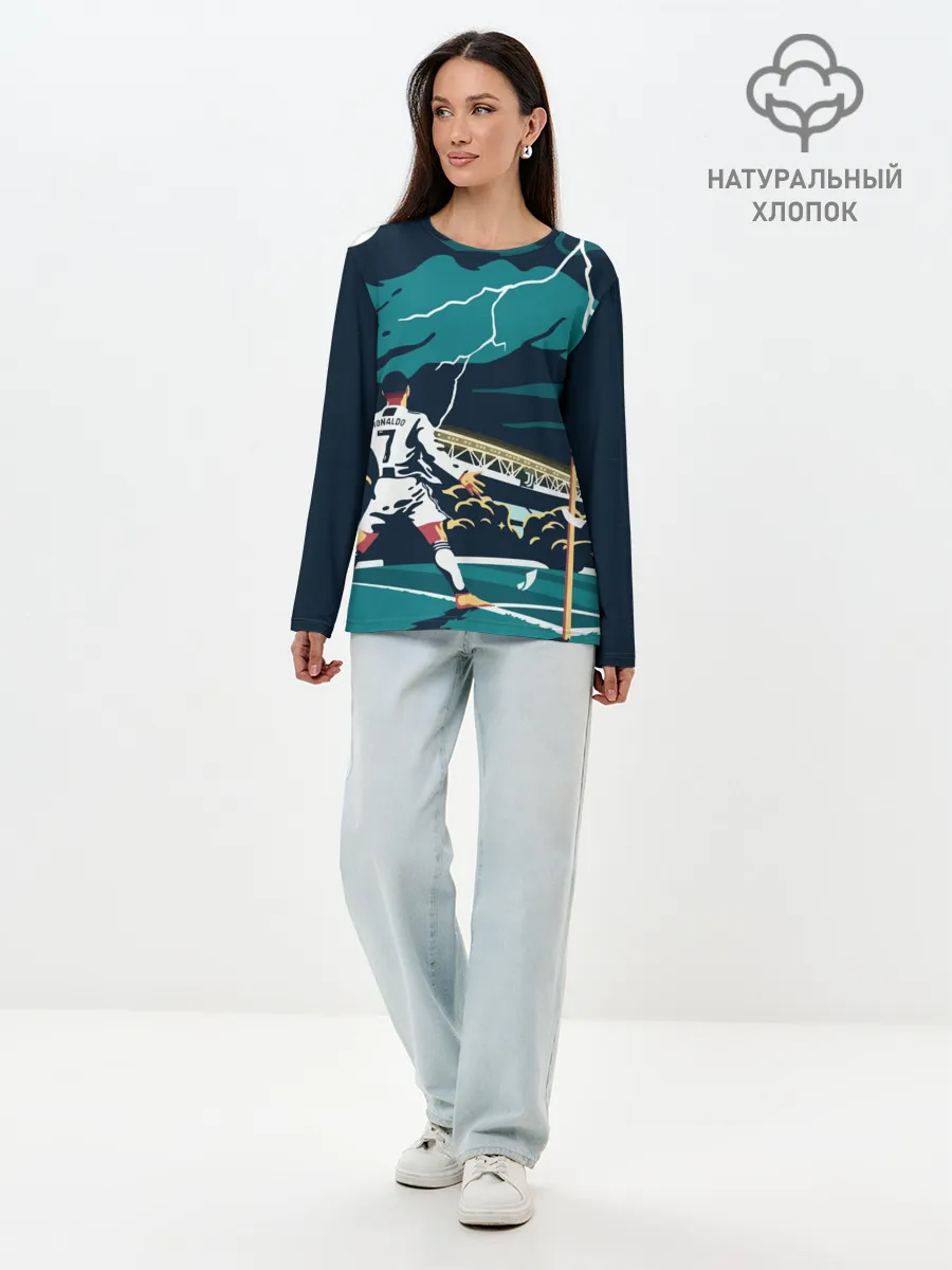 Лонгслив женский. Хлопок / RONALDO JUVE SPORT | РОНАЛДУ