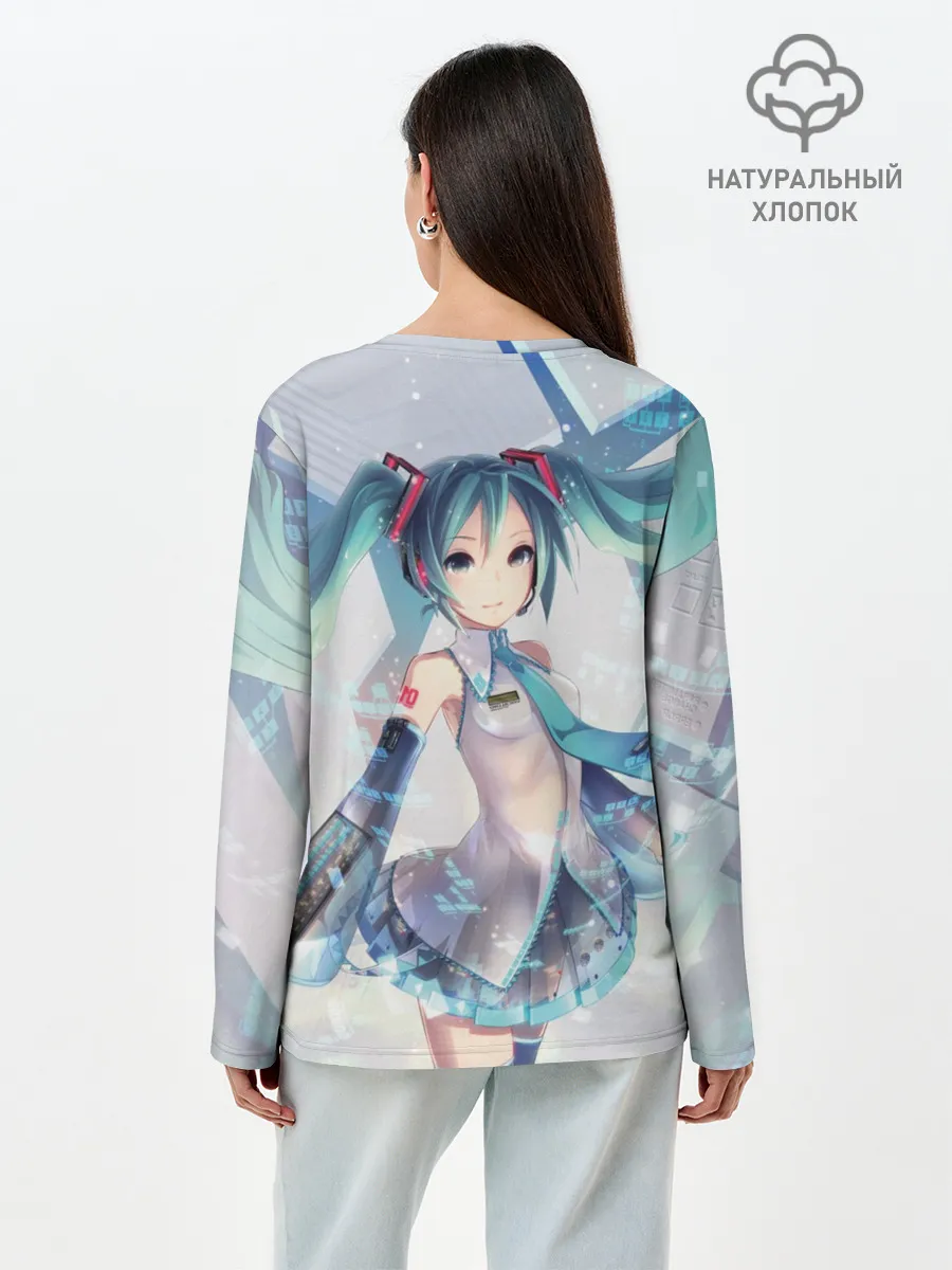 Лонгслив женский. Хлопок / Сияние Мика Хацуне