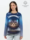 Лонгслив женский. Хлопок / КОТ АСТРОНАВТ