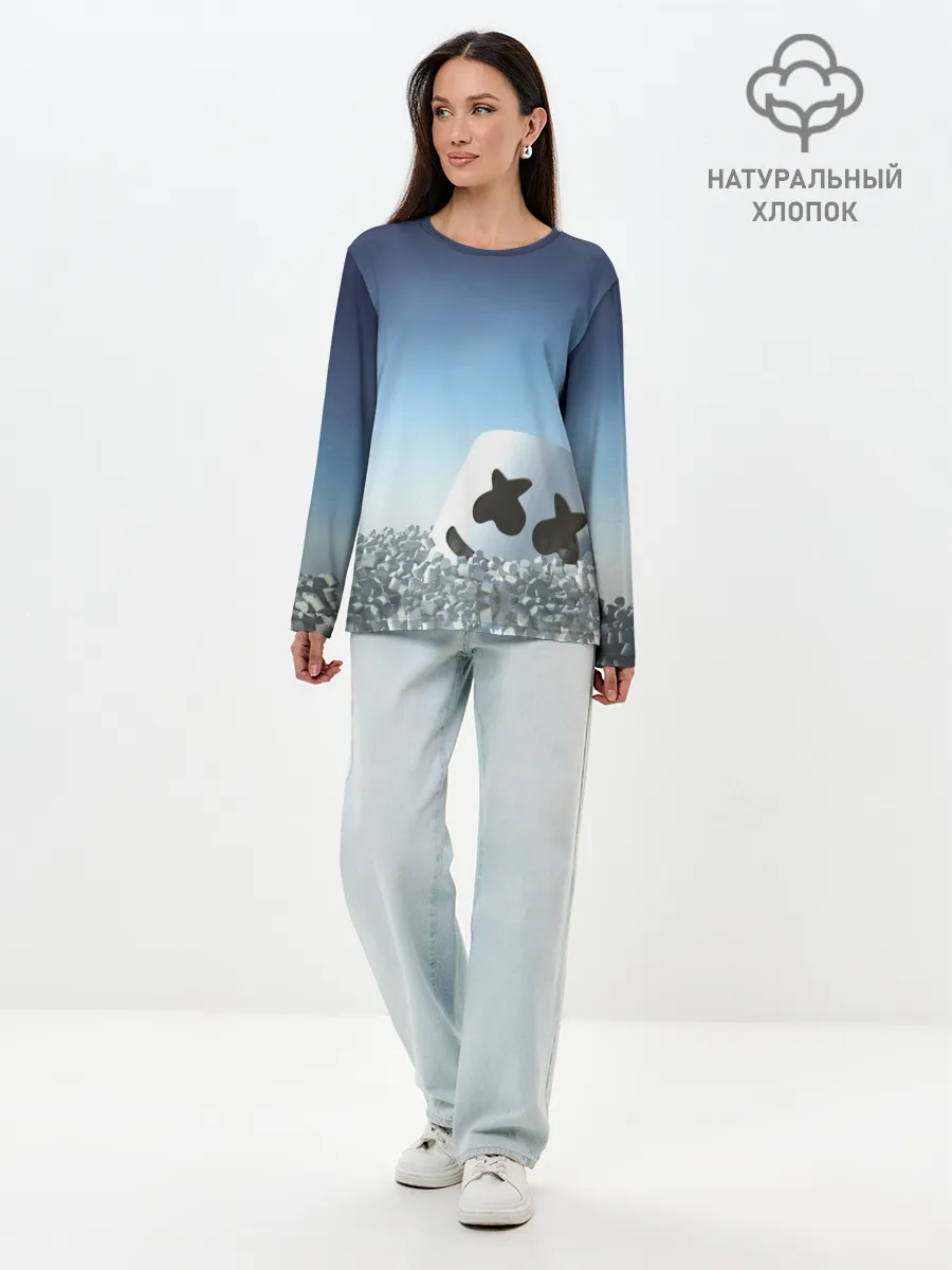 Лонгслив женский. Хлопок / Marshmello