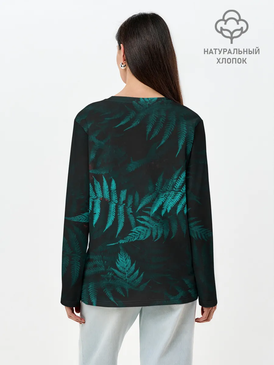 Лонгслив женский. Хлопок / Папоротник