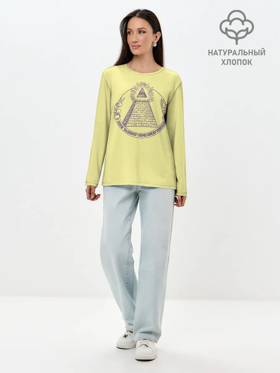 Лонгслив женский. Хлопок / Всевидящее око