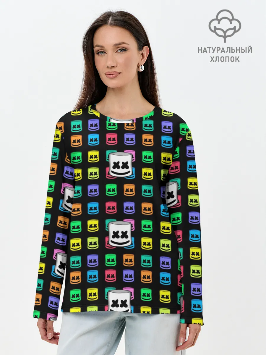 Лонгслив женский. Хлопок / Marshmello
