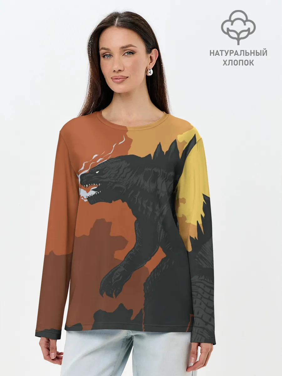 Лонгслив женский. Хлопок / GODZILLA | ГОДЗИЛЛА