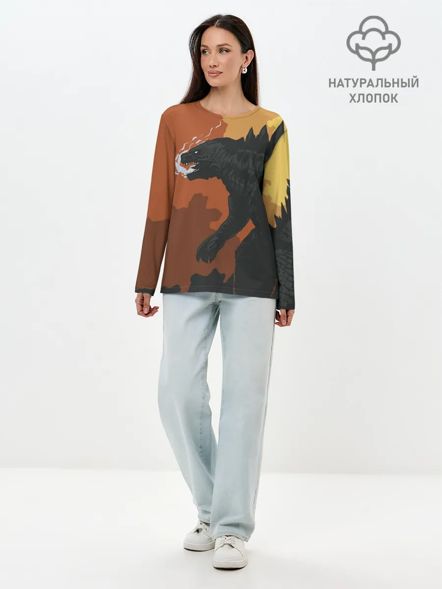 Лонгслив женский. Хлопок / GODZILLA | ГОДЗИЛЛА