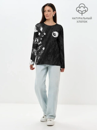 Лонгслив женский. Хлопок / GODZILLA