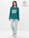 Лонгслив женский. Хлопок / HammAli Navai blue