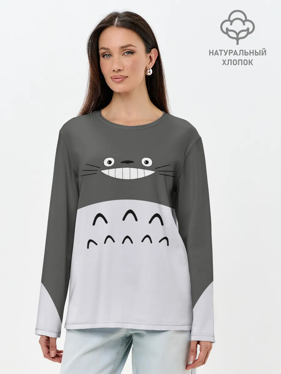 Лонгслив женский. Хлопок / Большой Тоторо