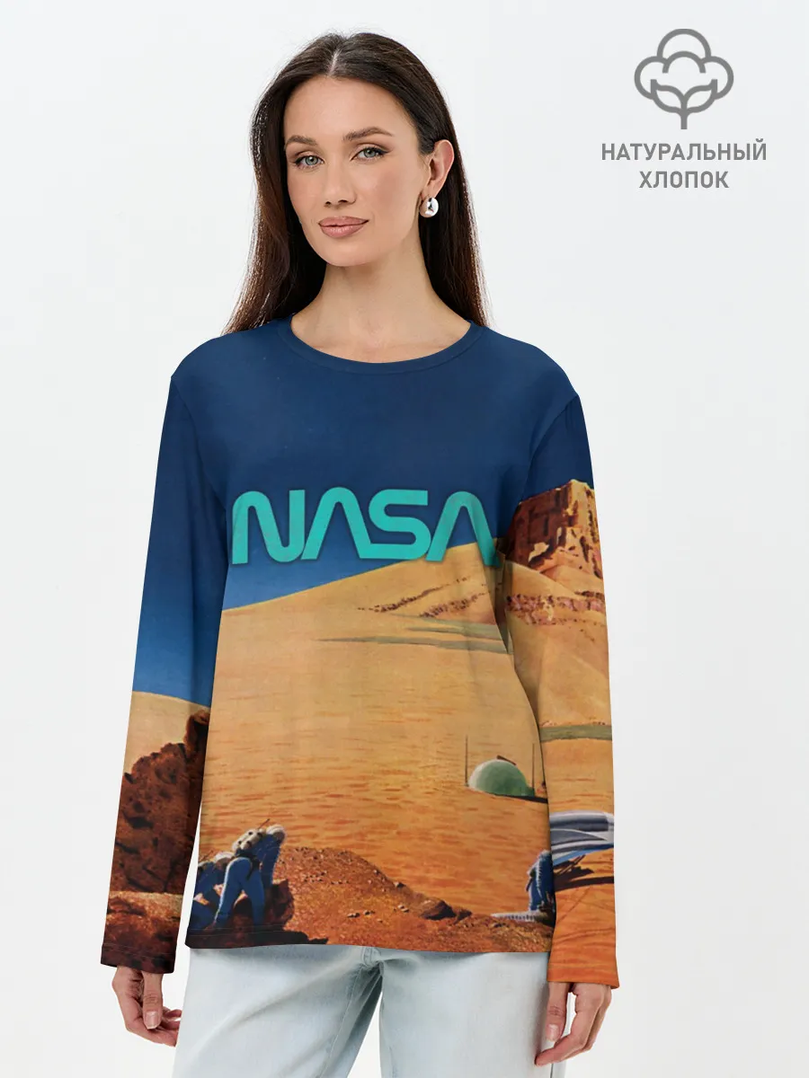 Лонгслив женский. Хлопок / NASA on Mars