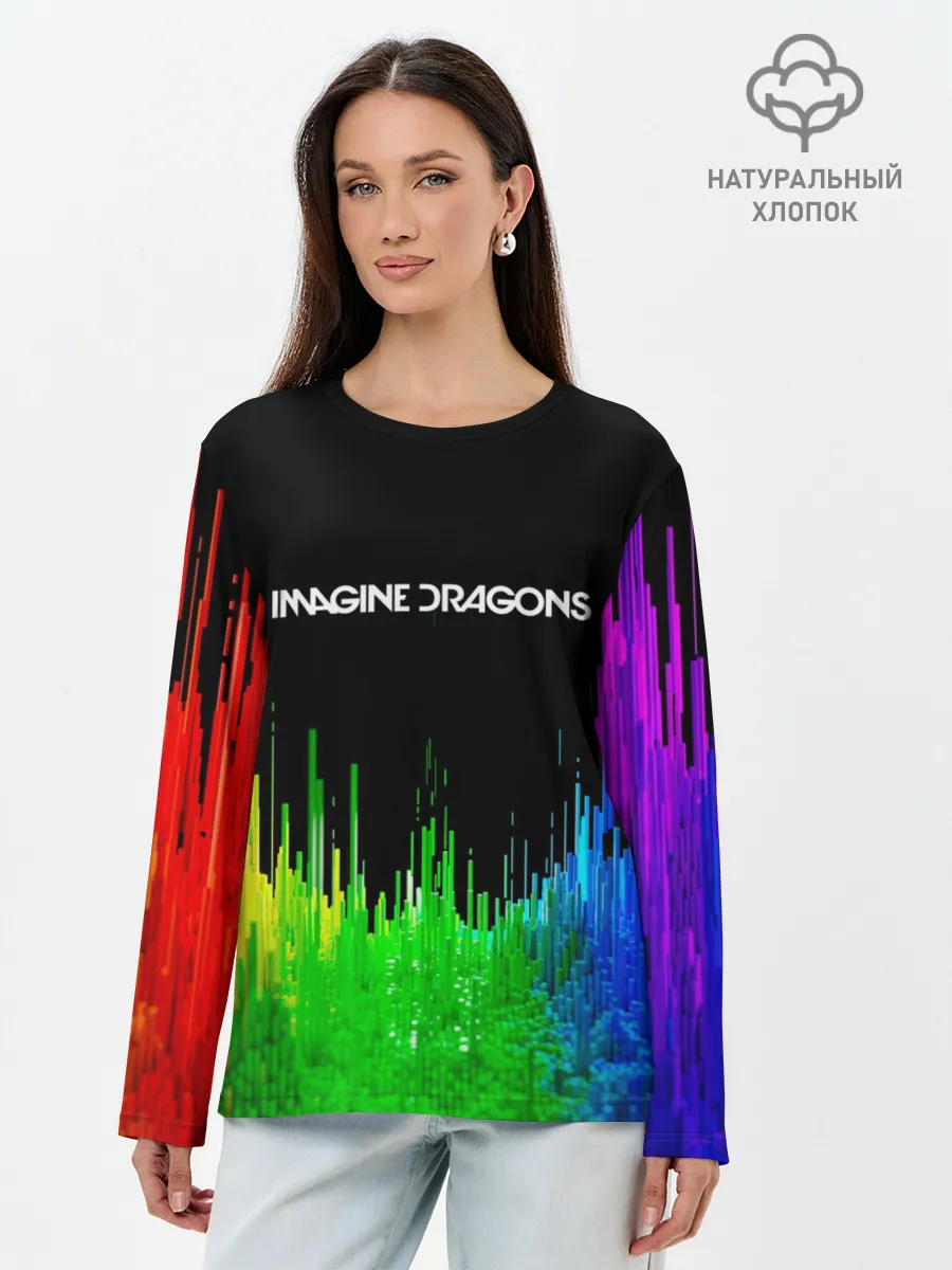 Лонгслив женский. Хлопок / IMAGINE DRAGONS