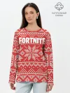 Лонгслив женский. Хлопок / Новогодний Fortnite