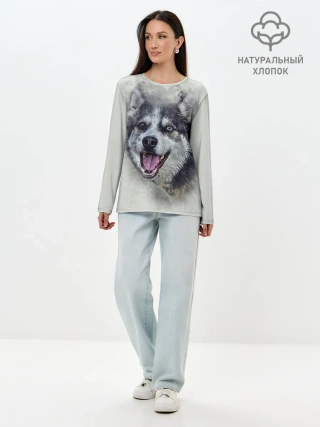 Лонгслив женский. Хлопок / Хаска