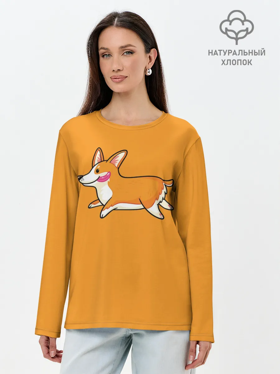 Лонгслив женский. Хлопок / Корги