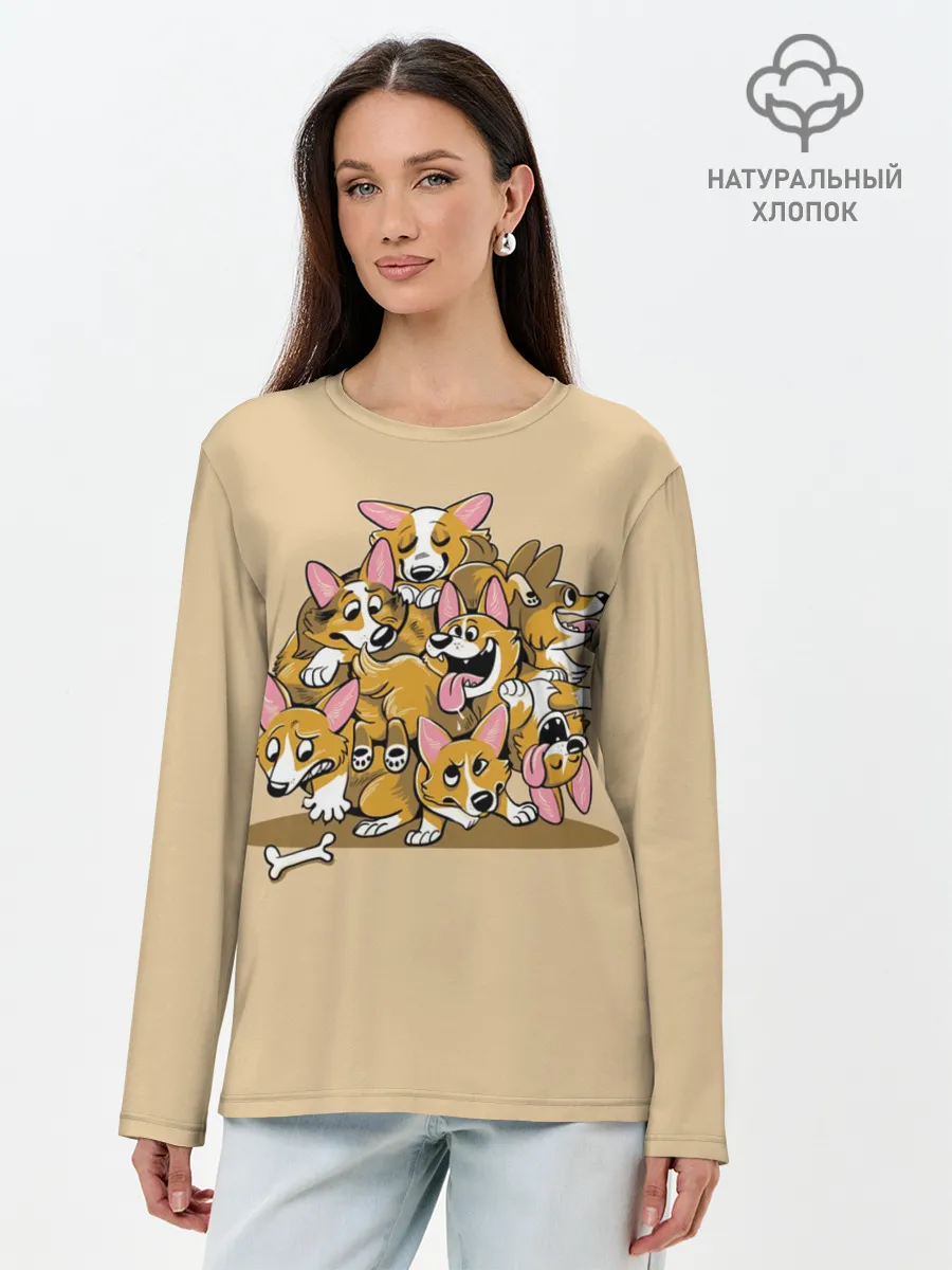 Лонгслив женский. Хлопок / Корги