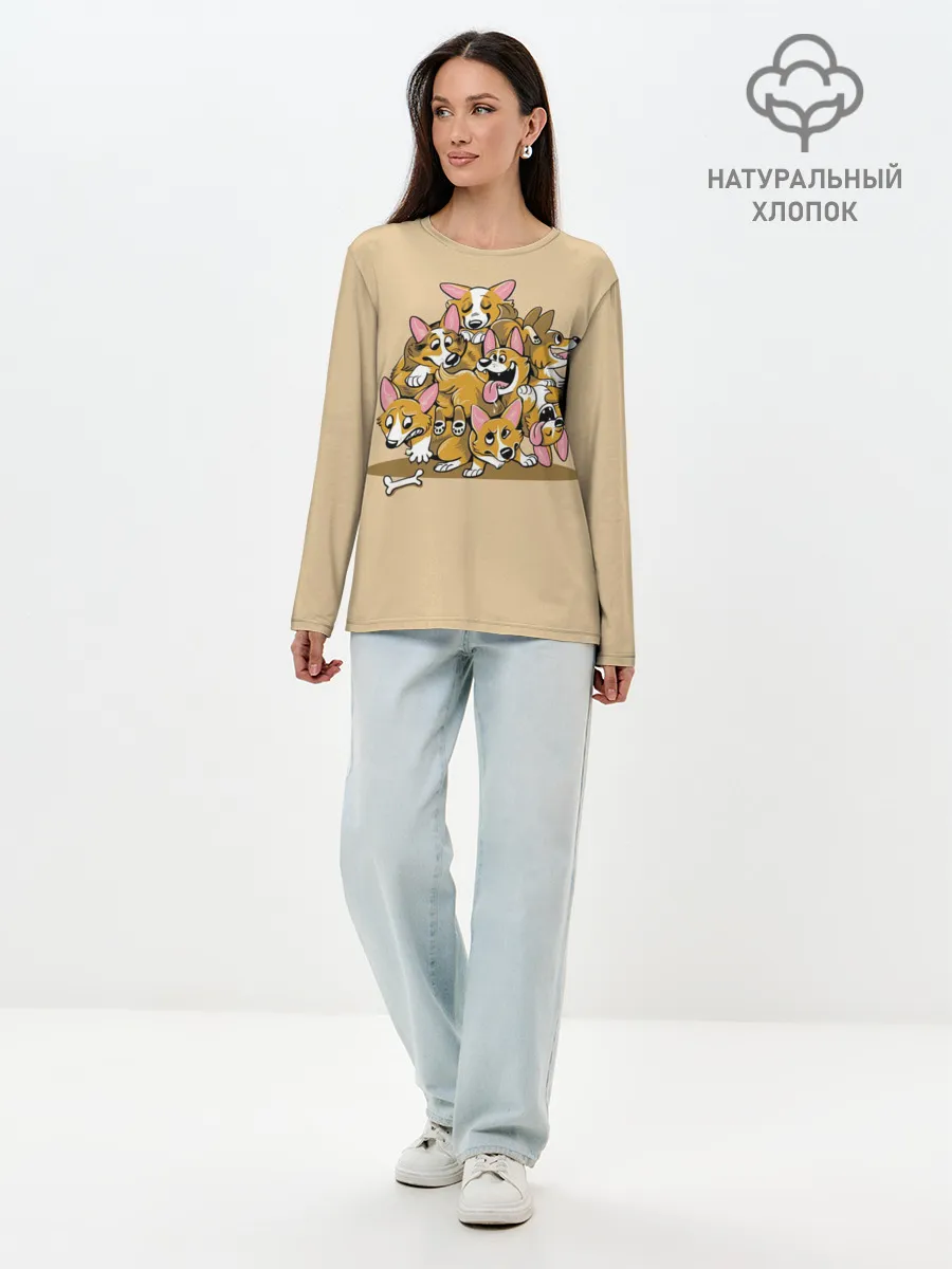 Лонгслив женский. Хлопок / Корги