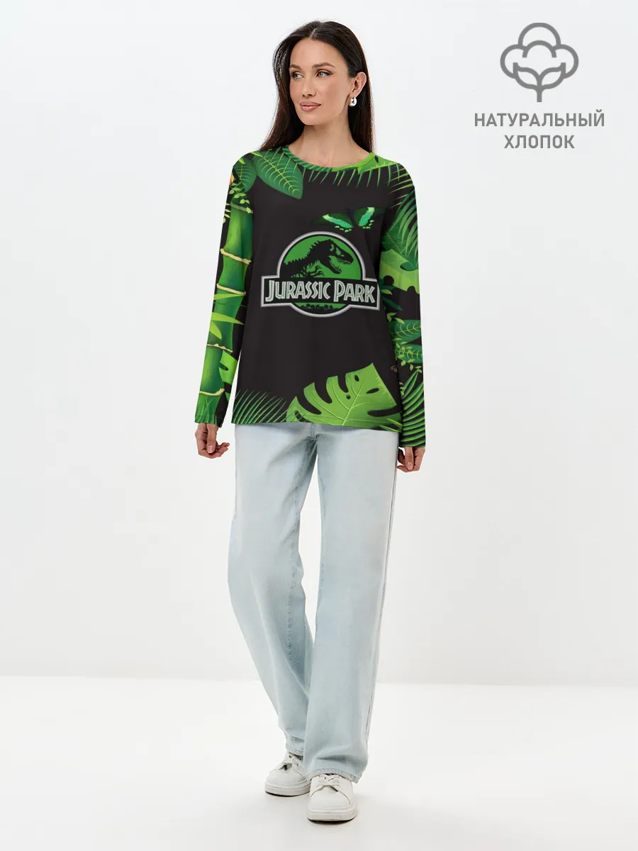 Лонгслив женский. Хлопок / Мир юрского периода